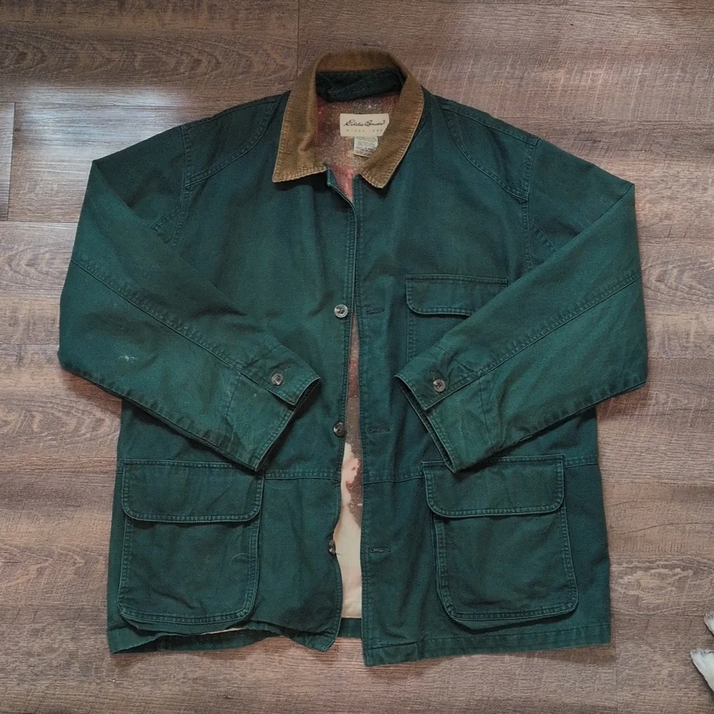 Vintage Eddie Bauer Lined Work Chore Jacket Courdoury - Picture 1 of 6